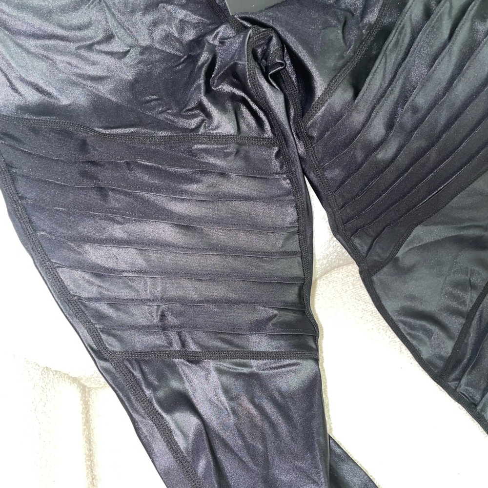 MySwaggs NYC Black Shiny Moto Leggings - Picture 4 of 7